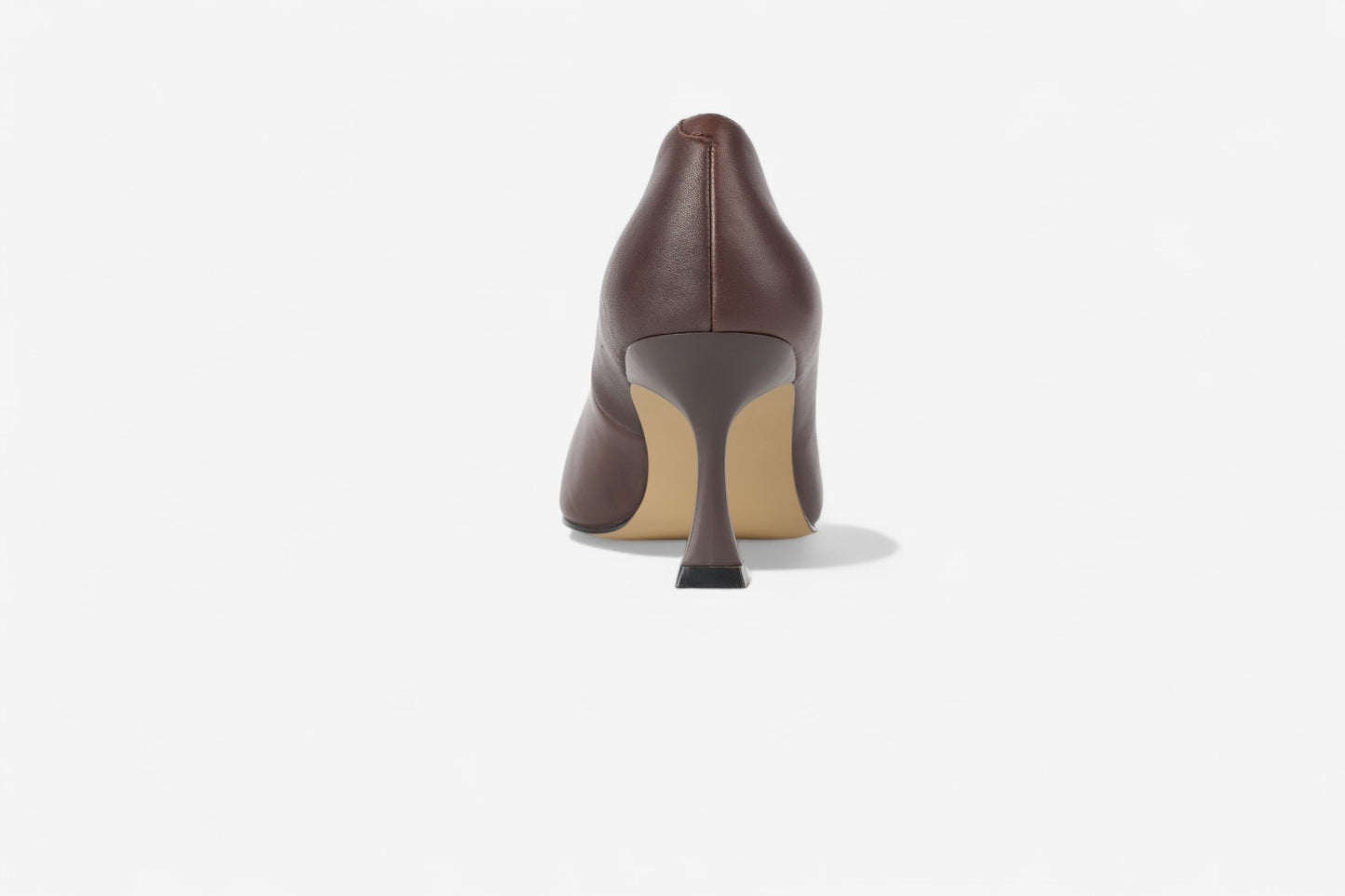 Canary Brown Leather V Cut Heels