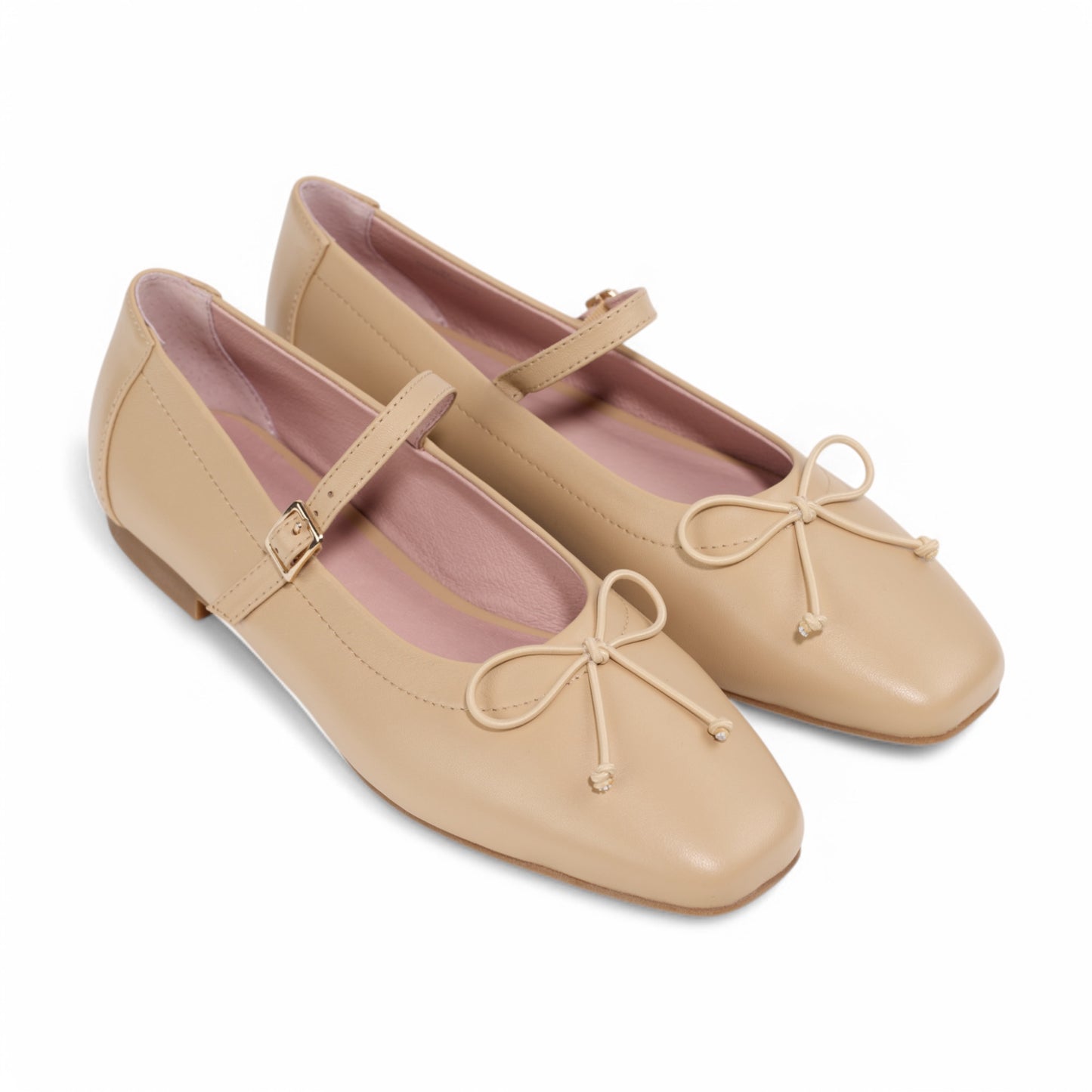 Geneva MJ Ecru Beige Flats