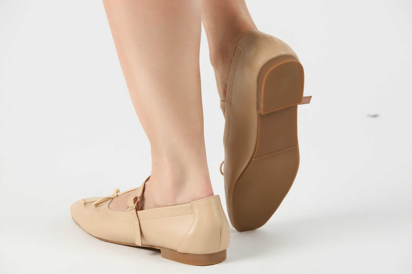 Geneva MJ Ecru Beige Flats