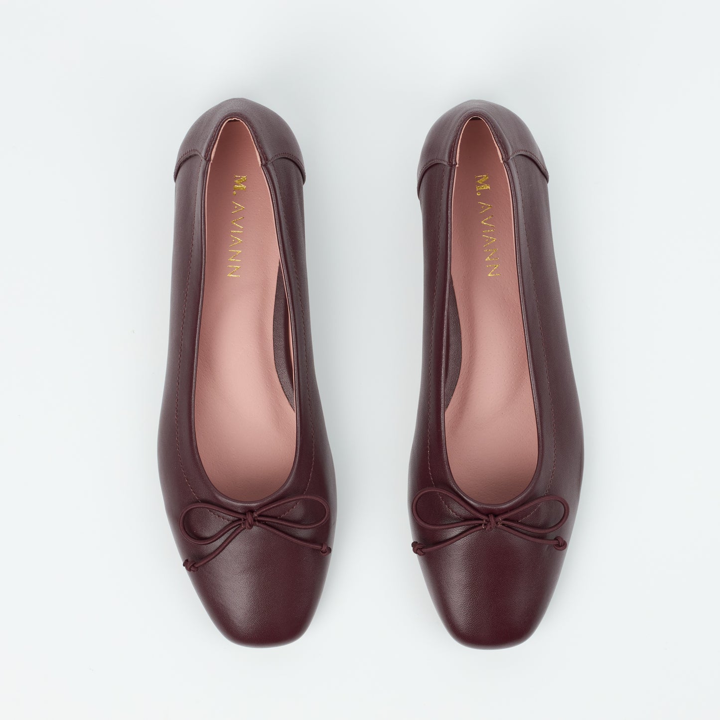 Geneva Burgundy Leather Flats