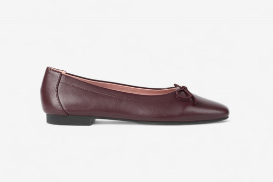 Geneva Burgundy Leather Flats