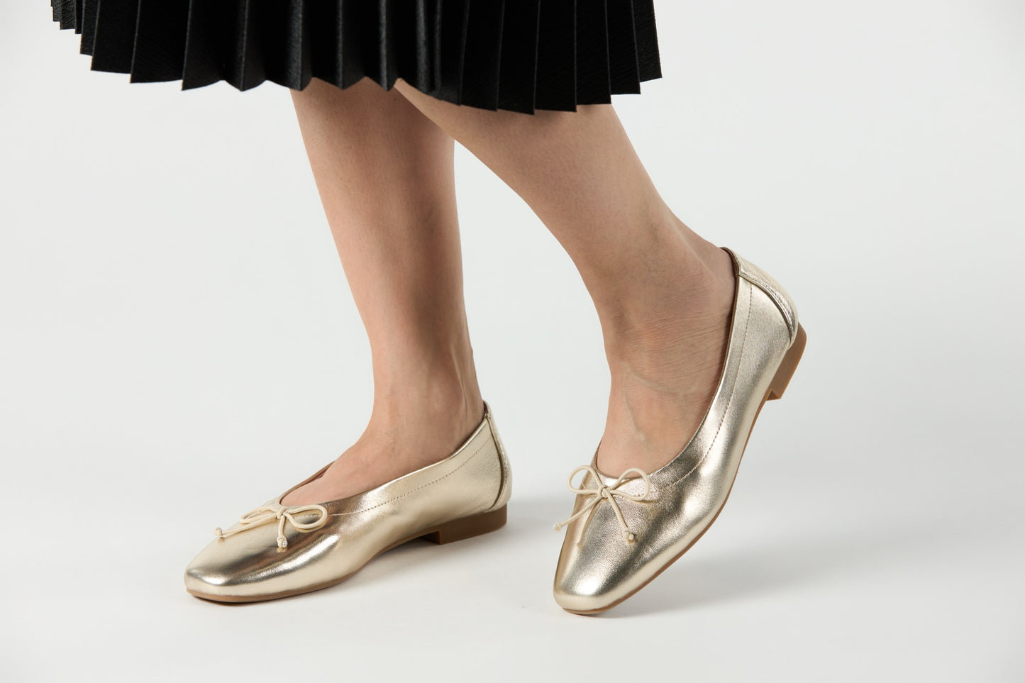 Geneva Gold Metallic Flats