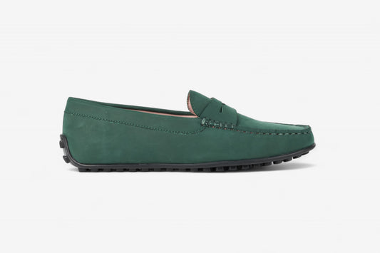 Madrid Green Nubuck Driver Mocassin