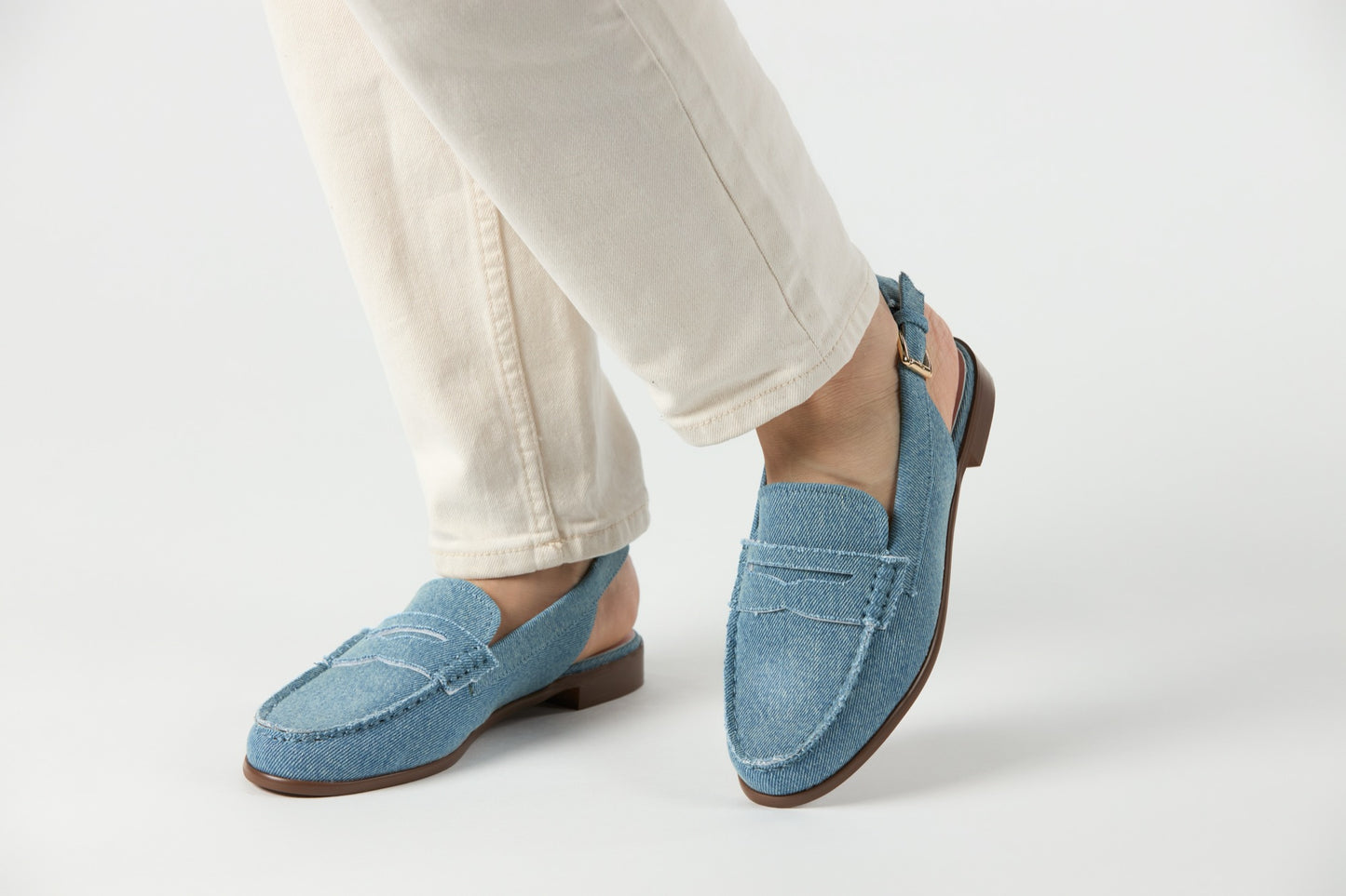 Stamford Denim Sling Back Flats