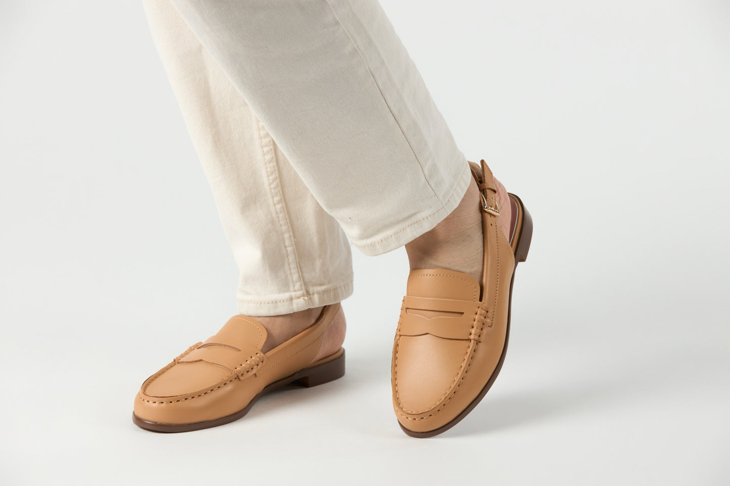 Stamford Summer Tan Sling Back Flats