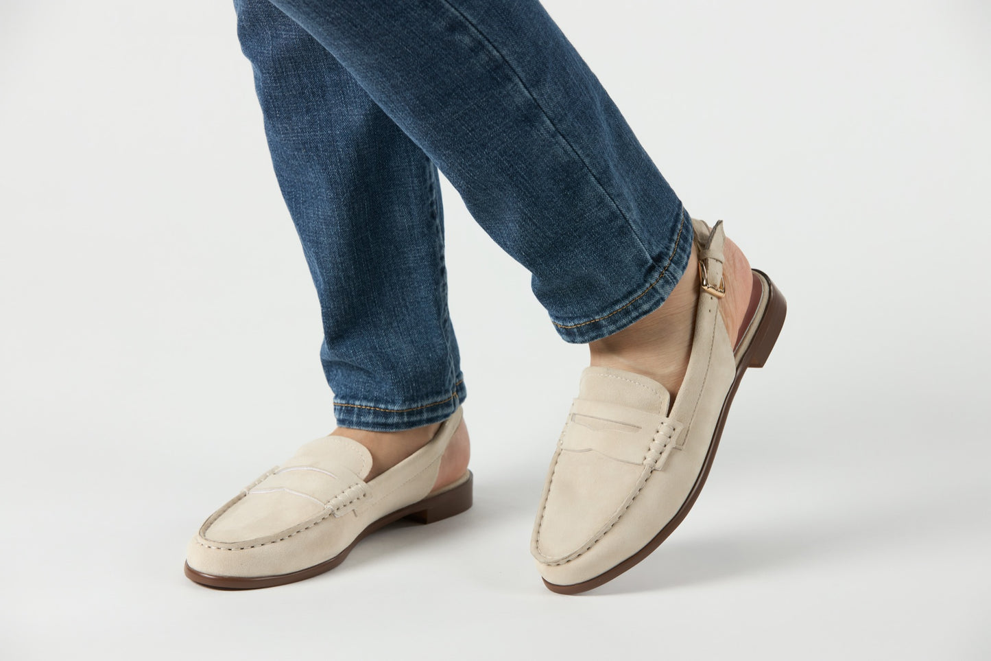 Stamford Almond Beige Sling Back Flats