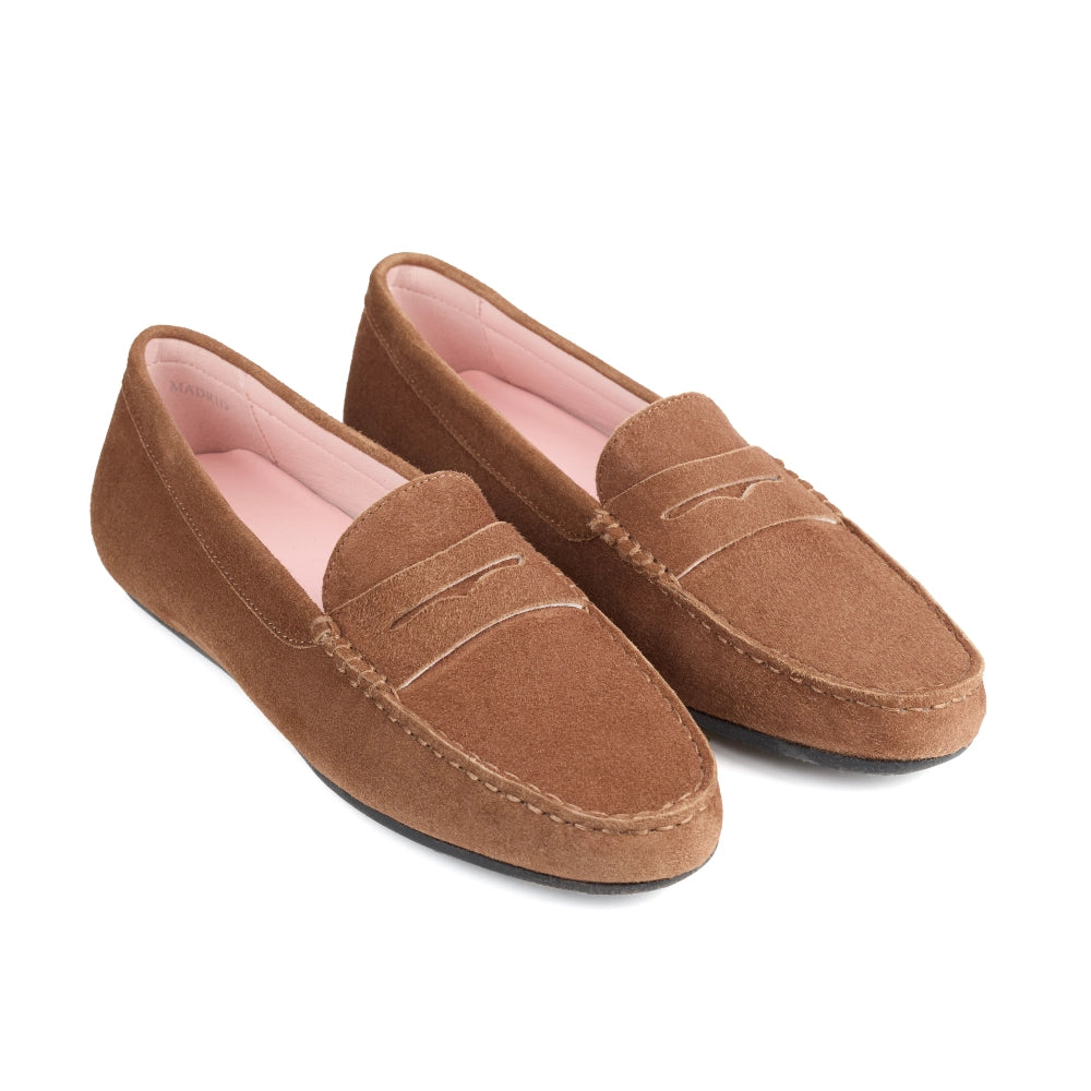 Madrid Suede Driver Moccasins Tan