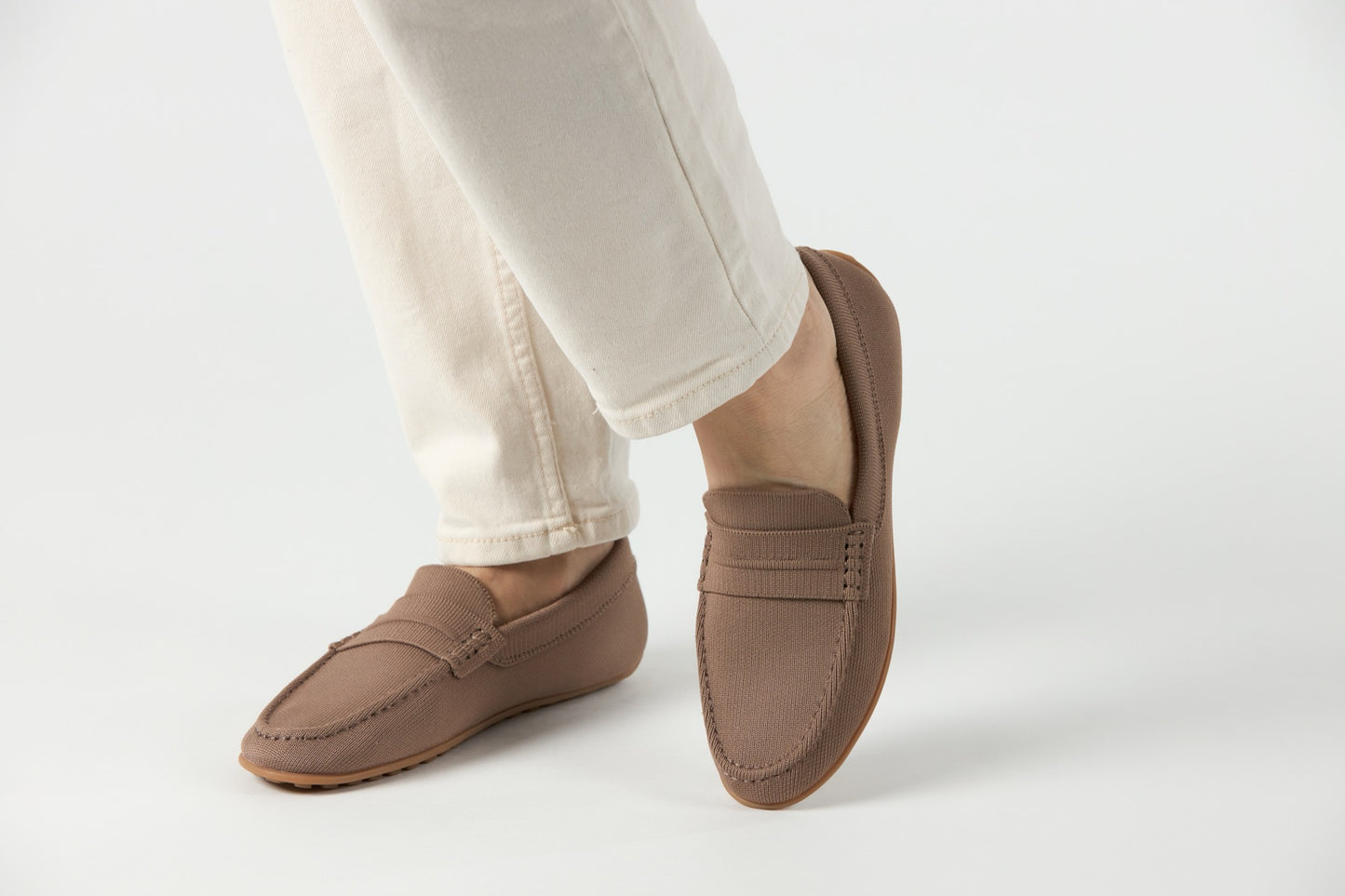 Madrid Taupe Flyknit Loafers