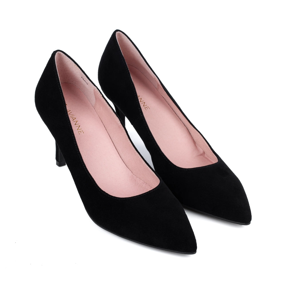 Paris Suede Heels Black