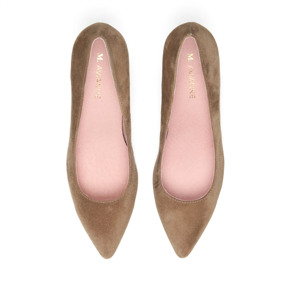 Pair of Paris Suede Heels Taupe, combining timeless elegance and modern sophistication for a refined look that elevates your style.