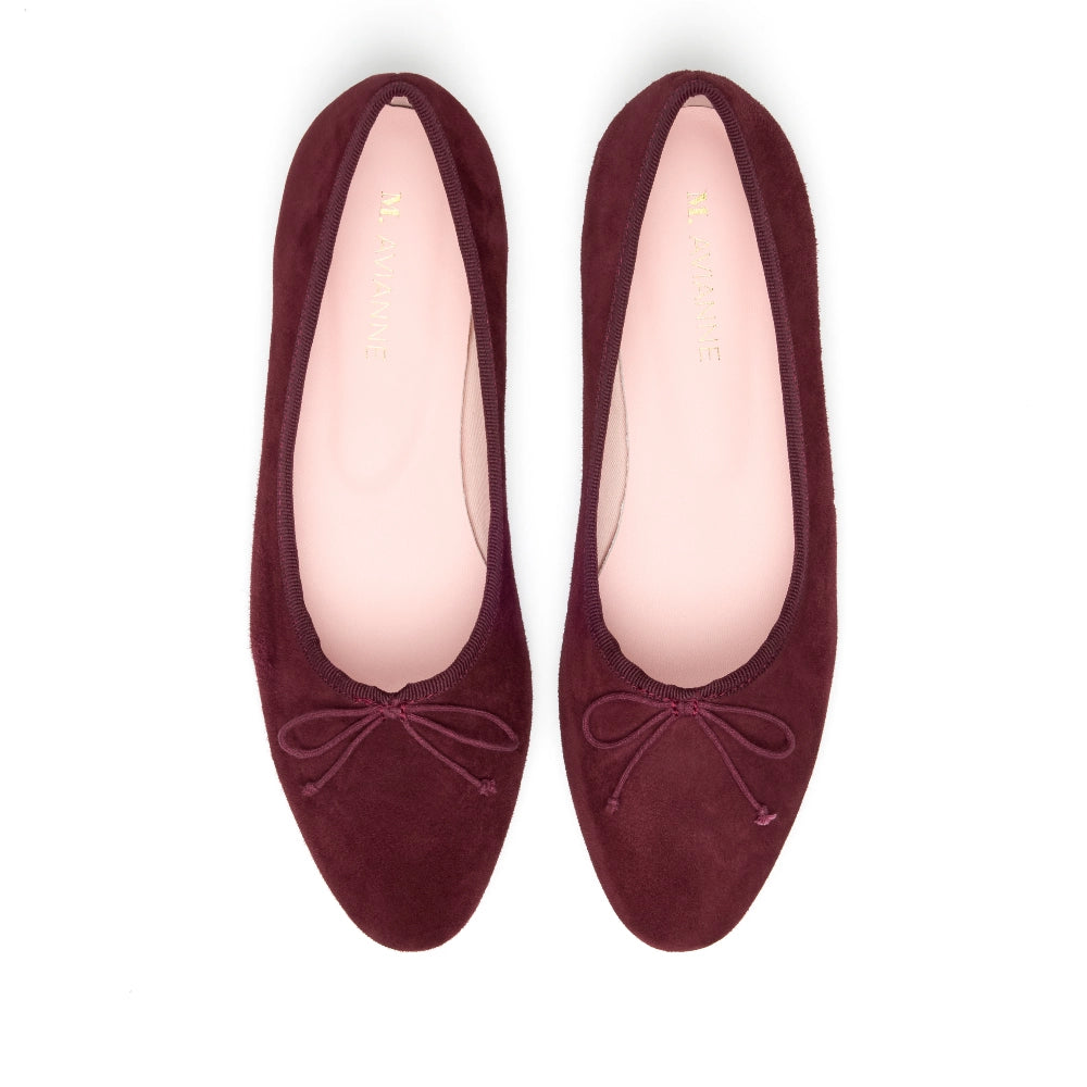 Top view of Venice Flats Burgundy – Comfortable Ballet Flats for Women