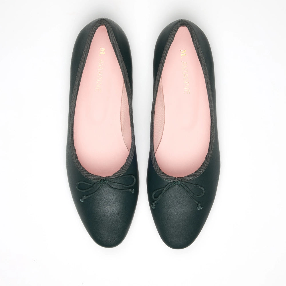 Top View of Venice Flats Green – Vibrant and Comfortable Ballet Flats