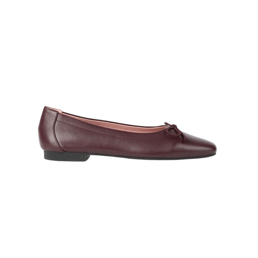 Geneva Burgundy Leather Flats