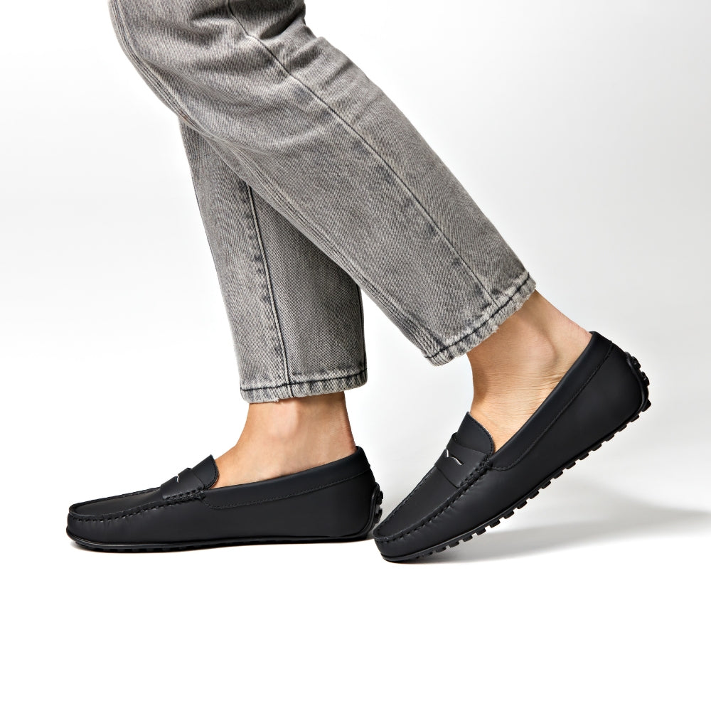 MADRID Black Gum Leather Driver Mocassin