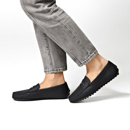 MADRID Black Gum Leather Driver Mocassin