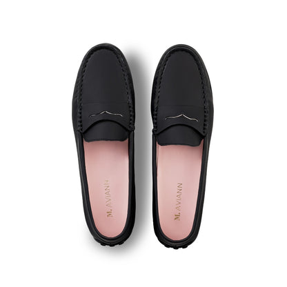 MADRID Black Gum Leather Driver Mocassin
