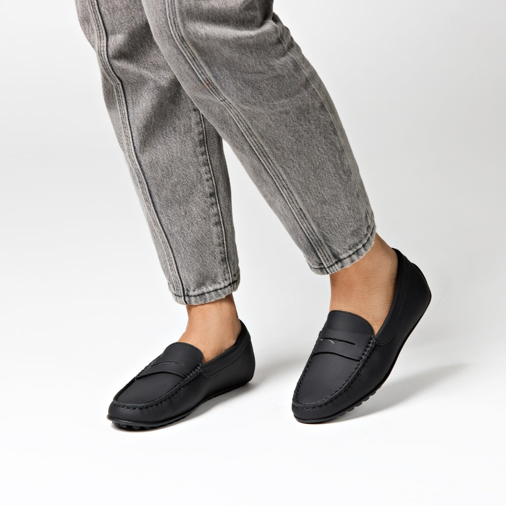MADRID Black Gum Leather Driver Mocassin