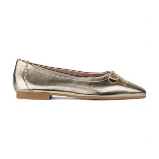 Geneva Gold Metallic Flats
