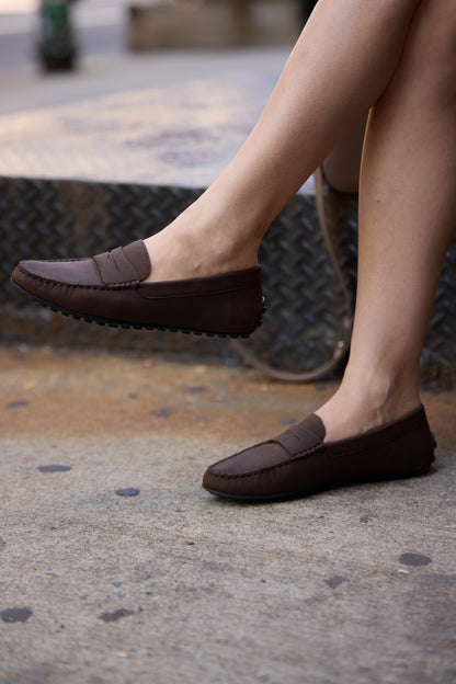 Madrid Brown Nubuck Driver Mocassin