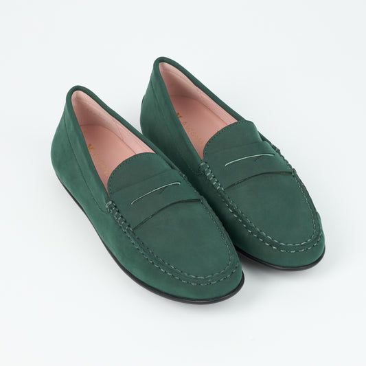 Madrid Green Nubuck Driver Mocassin
