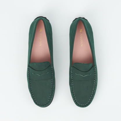 Madrid Green Nubuck Driver Mocassin
