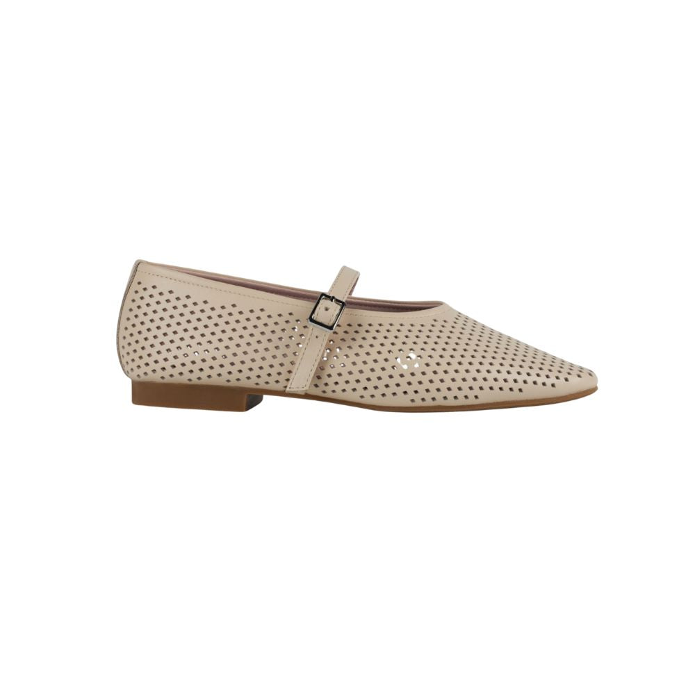 Richmond Bone Perforated Leather Mary Jane