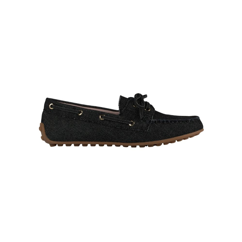 Sevilla Black Denim Boat Moccasins