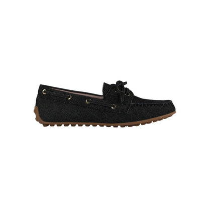 Sevilla Black Denim Boat Moccasins