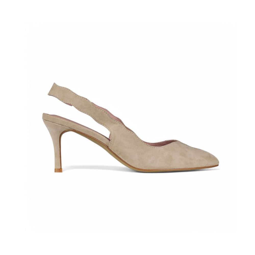 Madison Suede Stone Beige Heels