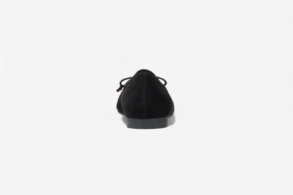 Roma Black Suede Elegant Leather Flat