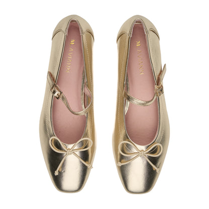 Geneva MJ Gold Metallic Flats