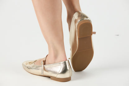 Geneva MJ Gold Metallic Flats