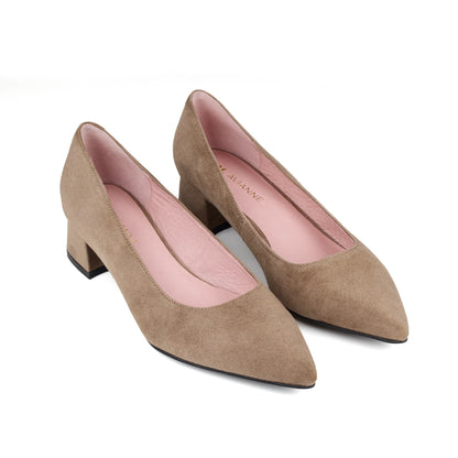 Lisbon Suede Heels Taupe