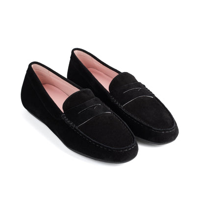 Madrid Suede Driver Moccasins Black