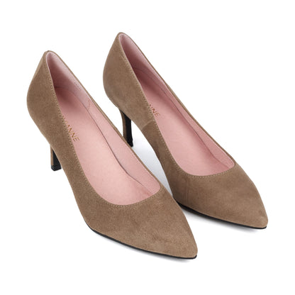 Paris Suede Heels Taupe